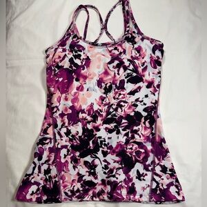 GAIAM Women's Floral Sports tank with built in bra